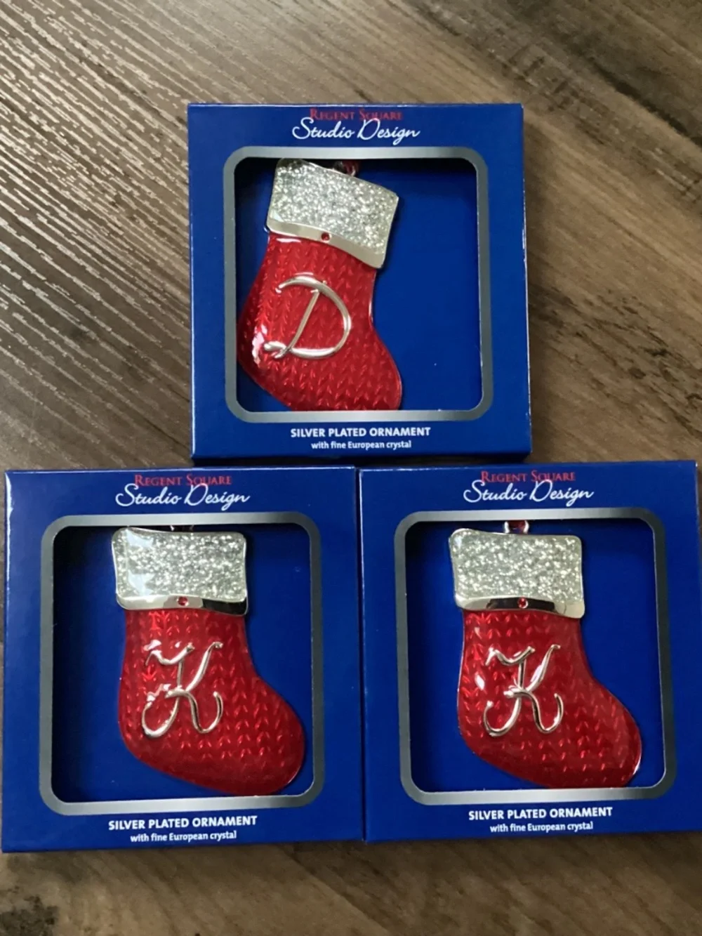 Regent Square Studio Design Silver Plated Christmas Stocking Ornaments